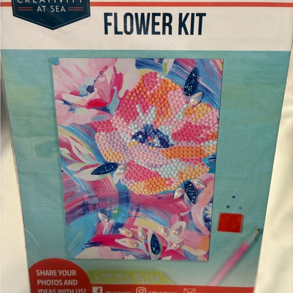 Creativity at Sea Other - Diamond Art Canvas Flower Kit Pink Multicolor Creativity at Sea NWT